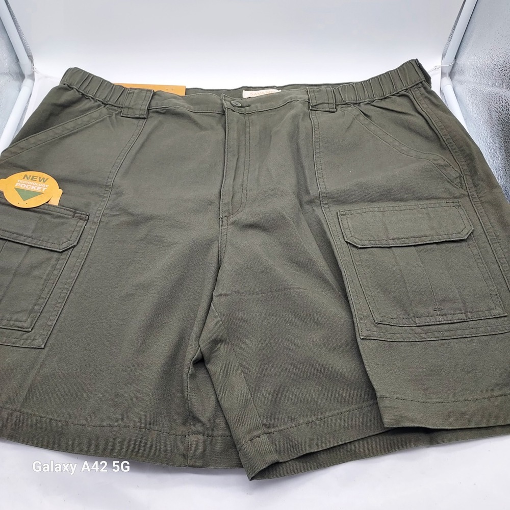 Savane Mens Hiking Shorts Olive‎ Green Cargo Tech Pocket UPF 30 Size 42 SWBS6078